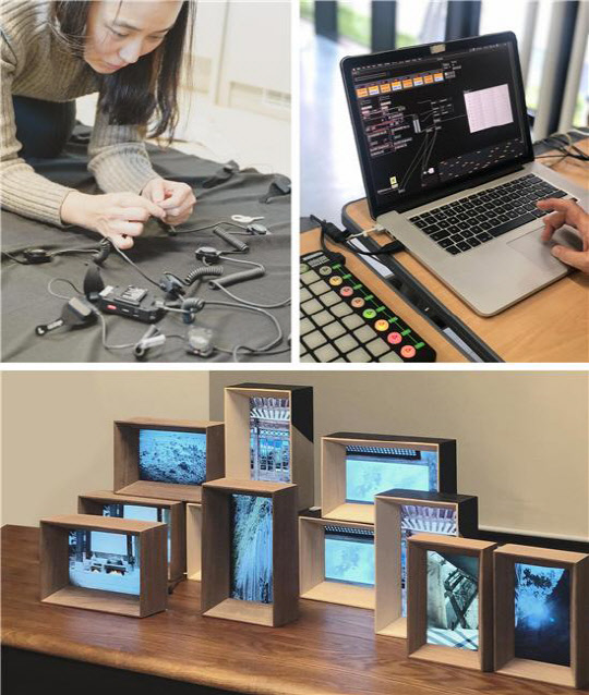 예술과 미디어와 빅데이터, AI 등 첨단 디지털 기술이 접목된 뉴미디어 아트의 융합형 예술 분야로 작품세계를 지속 확장 중인 금민정 작가의 작업실은 흡사 영화 '백 투 더 퓨쳐'의 브라운 박사 연구실을 떠오르게 한다.          @출처: 금민정 작가 인스타그램